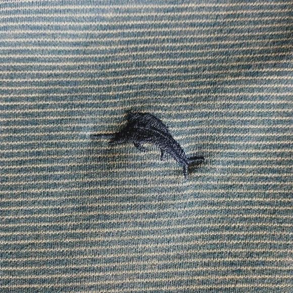 Tommy Bahama Polo Shirt Men 2XL Blue Striped 100% Cotton Embroidered Logo Knit - Picture 3 of 9